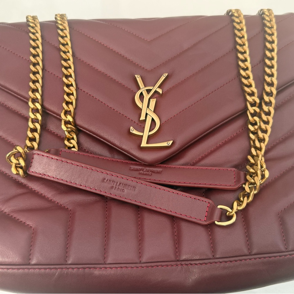 Yves Saint Laurent Burgundy Leather Chain Bag